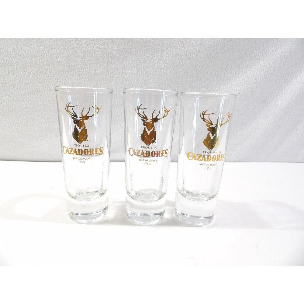 Cazadores Tequila de Agave Tall Shooter Shot Glasses, Set of 3
